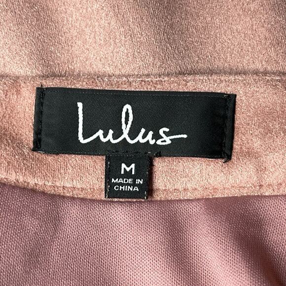 NWT Lulus Superpower Blush Pink Back Zip Straight Faux Suede Pencil Skirt Size M - Picture 3 of 6